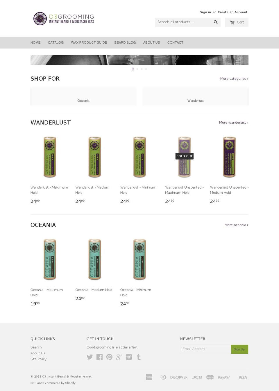 03grooming.com — Shopify storefront screenshot