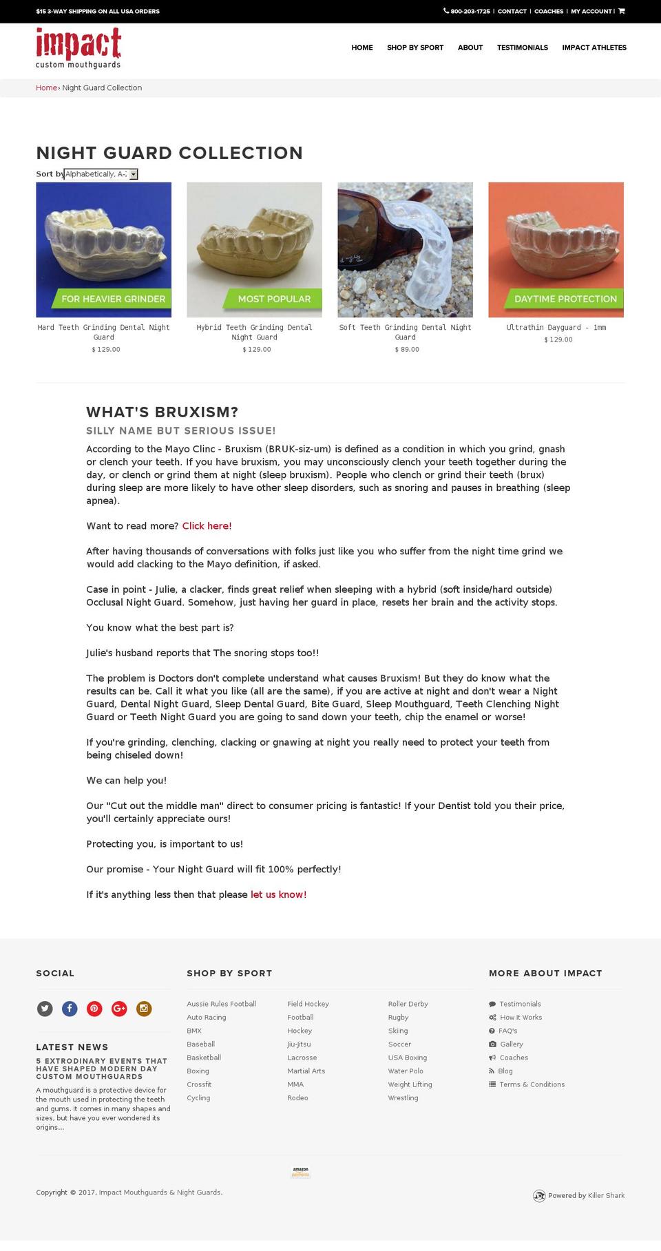 1-800-nightguards.com shopify website screenshot