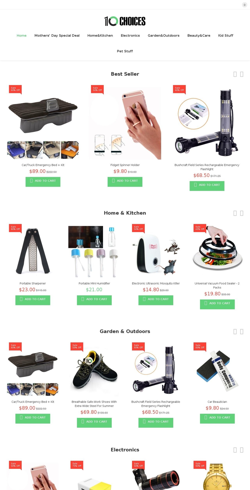 10-choices.com shopify website screenshot