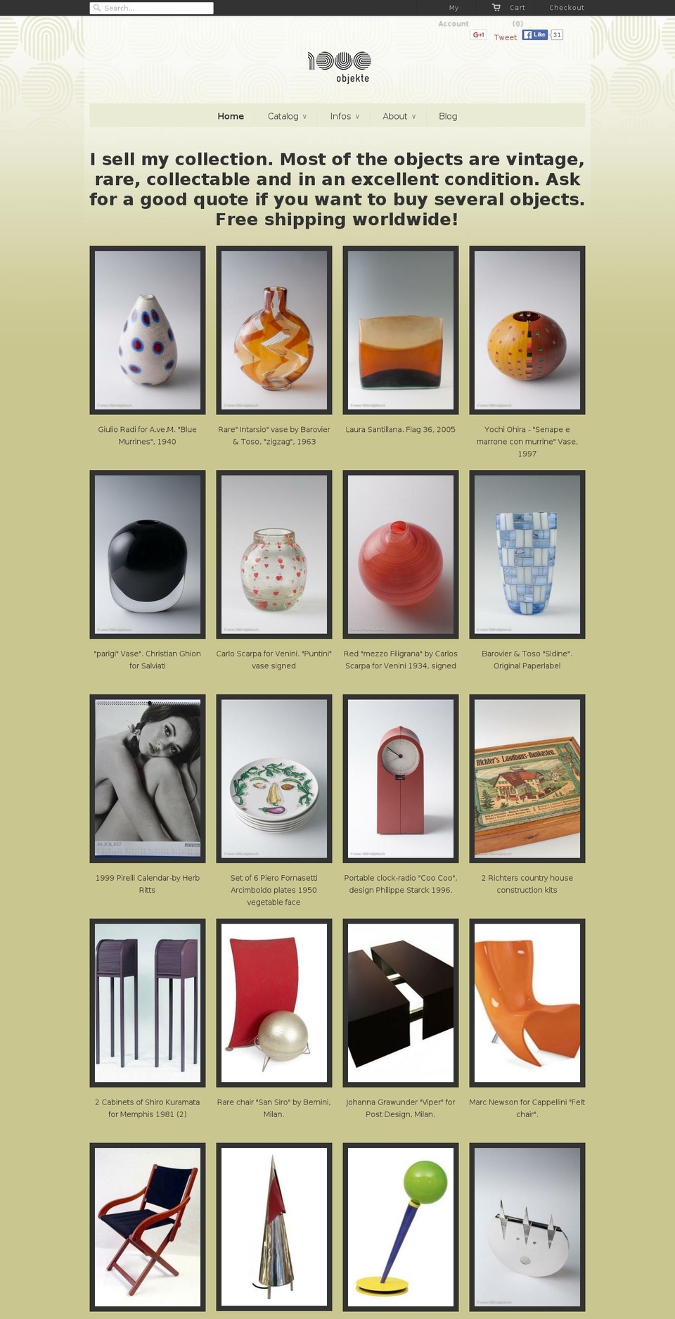 1000-objects.com shopify website screenshot