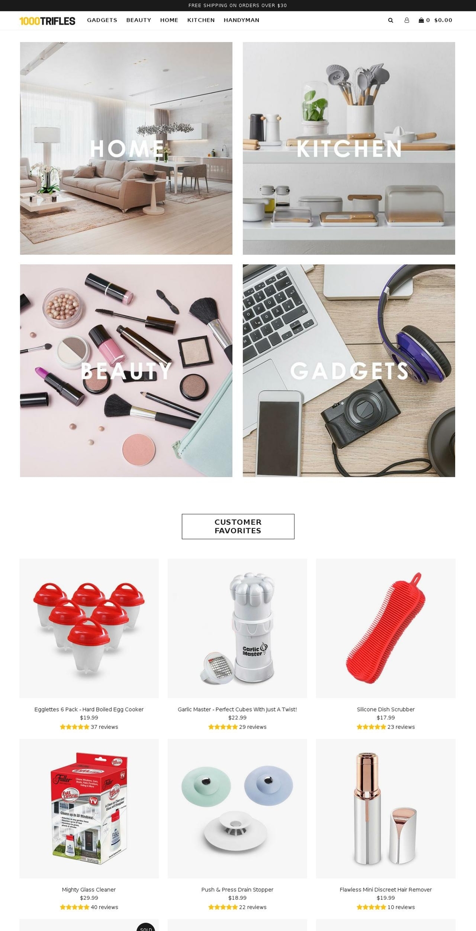 1000-trifles.com — Shopify storefront screenshot