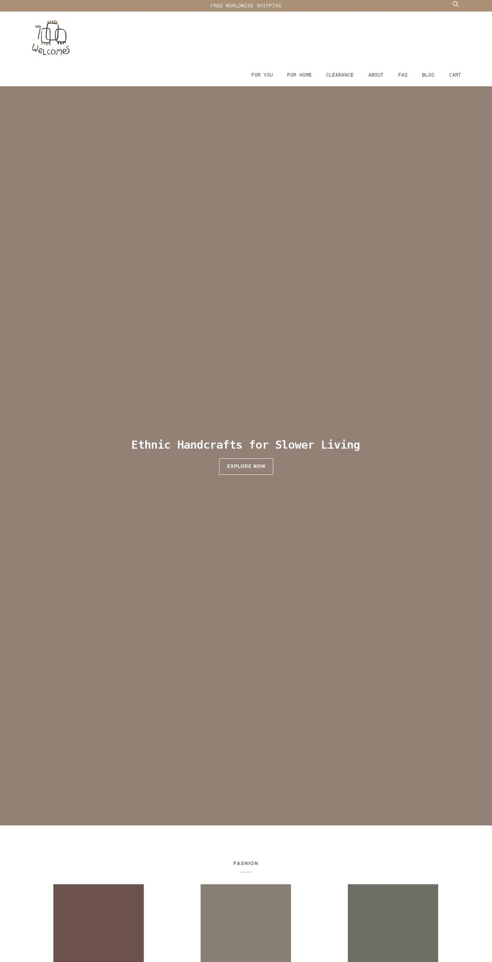 1000-welcomes.com — Shopify storefront screenshot
