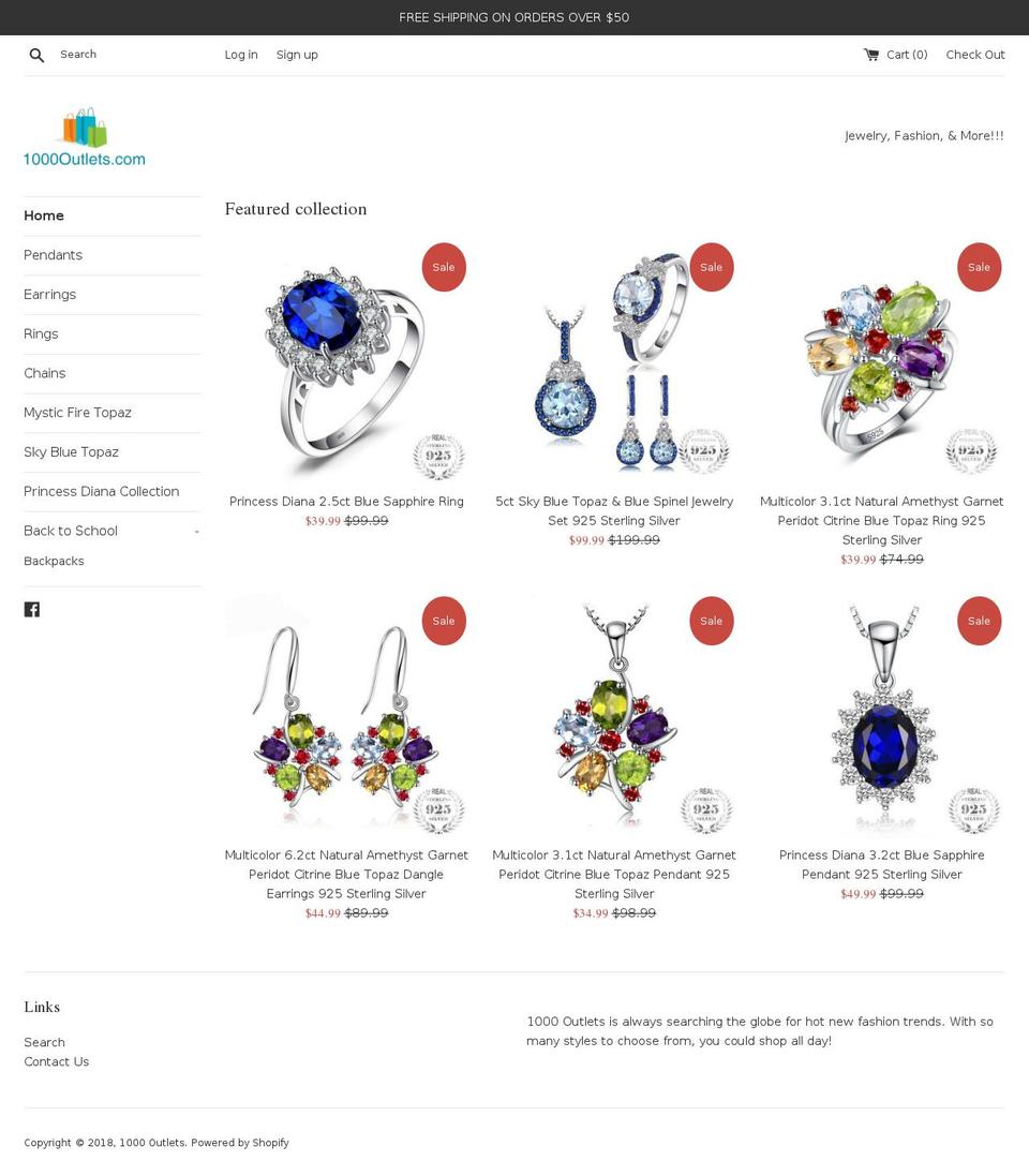 1000outlets.com — Shopify storefront screenshot