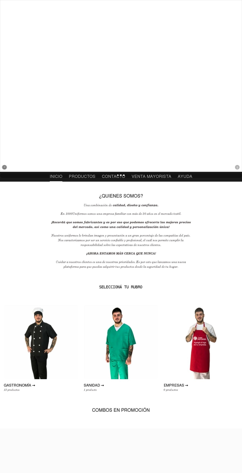1000uniformes.com.ar shopify website screenshot