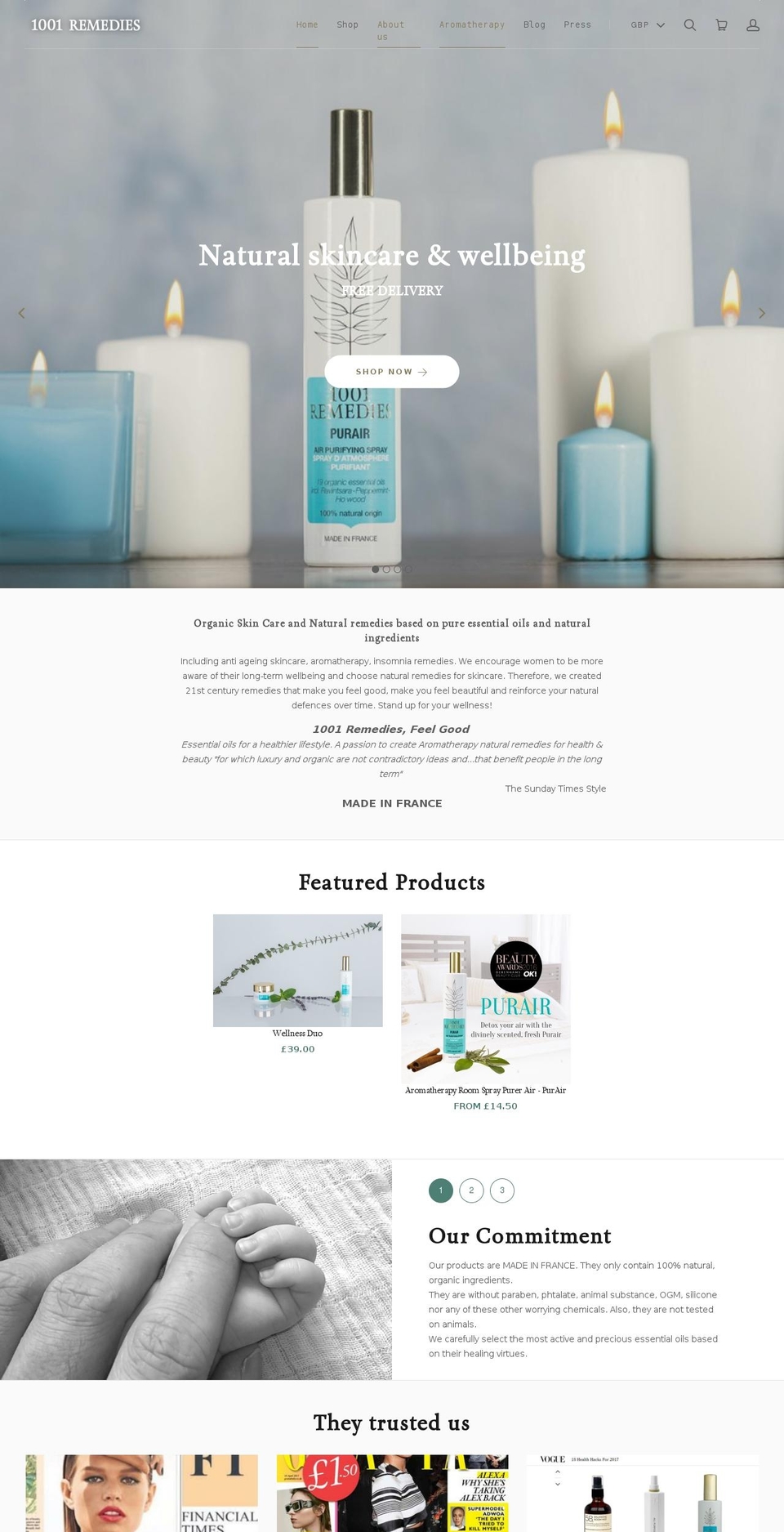 1001 Remedies Shopify theme site example 1001essential.com