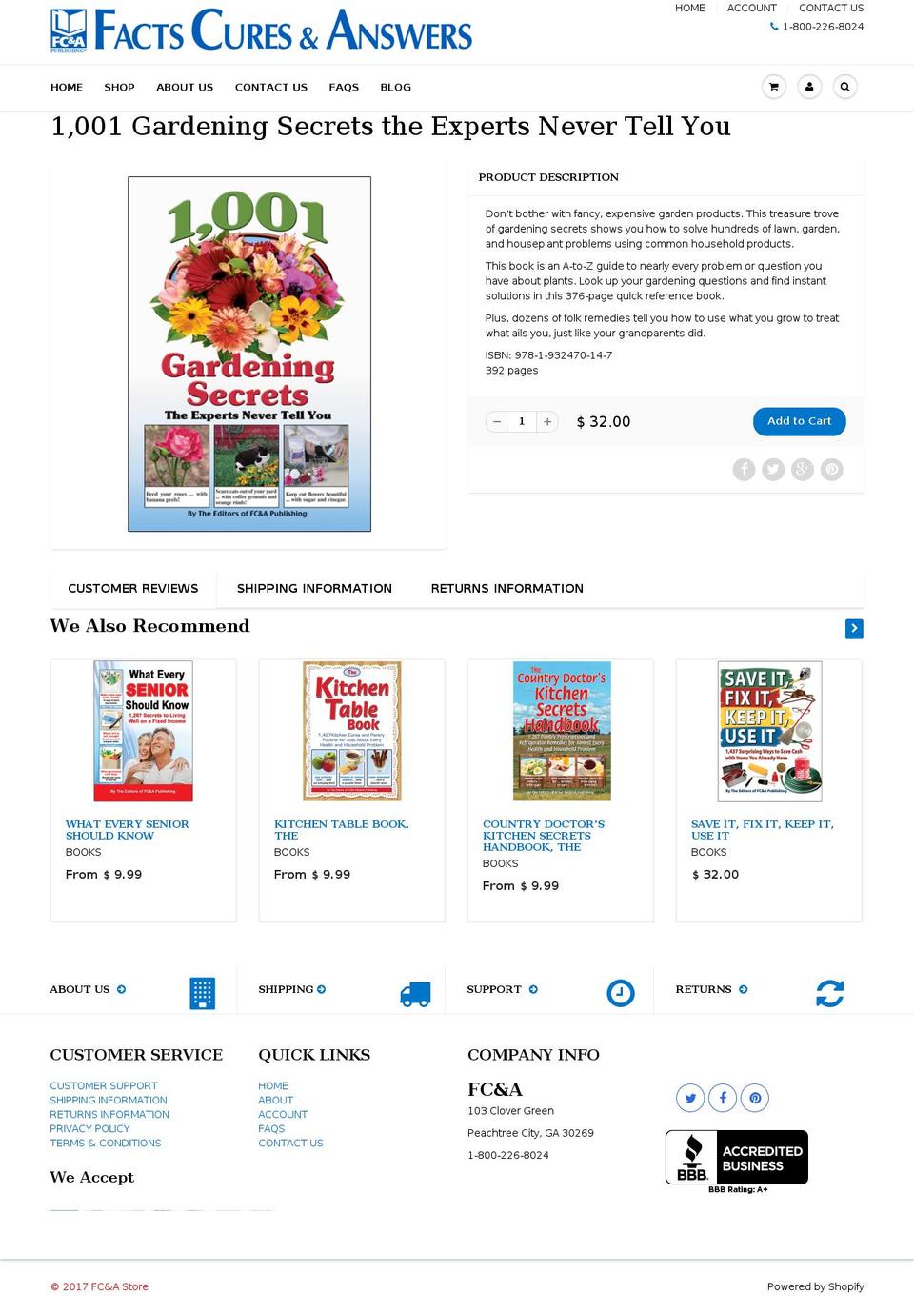 1001gardeningsecrets.com shopify website screenshot