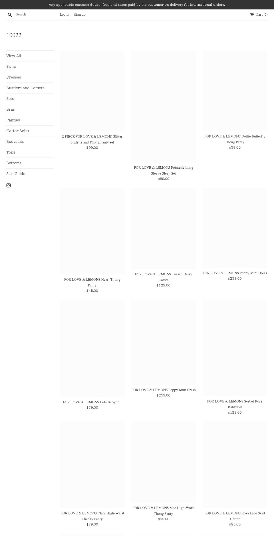 10022nyc.com shopify website screenshot