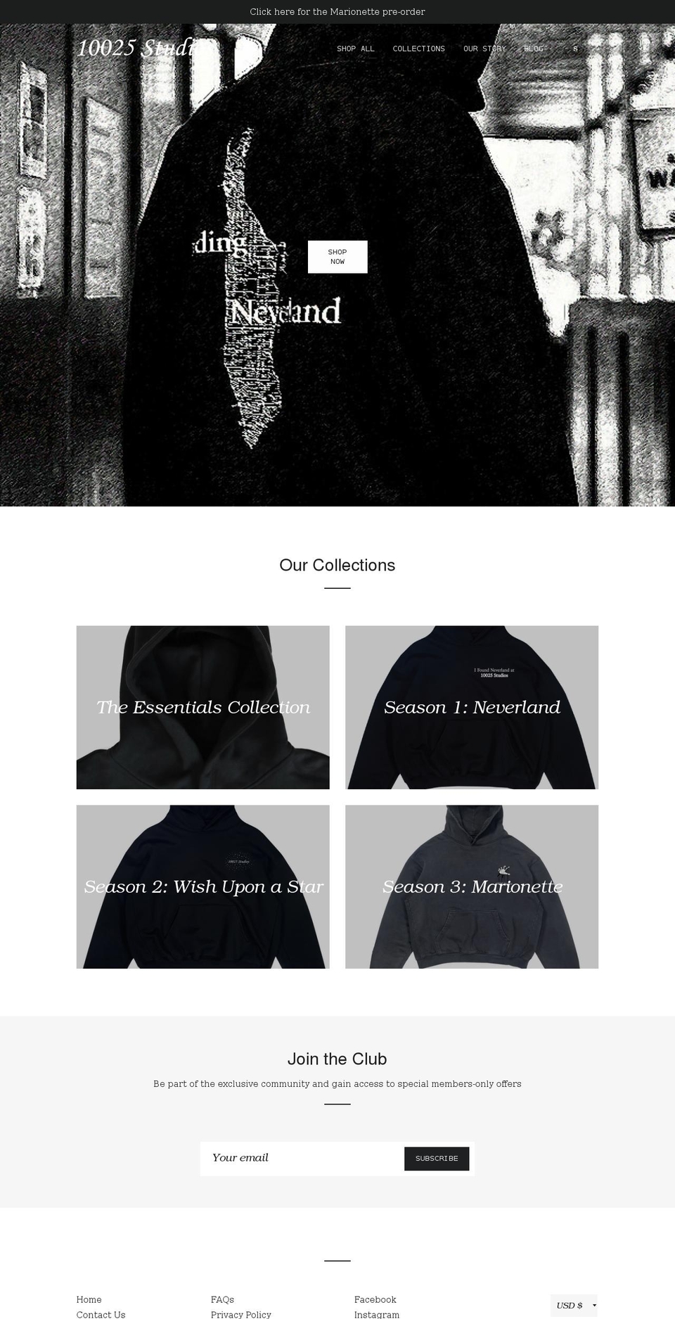 10025studios.com shopify website screenshot