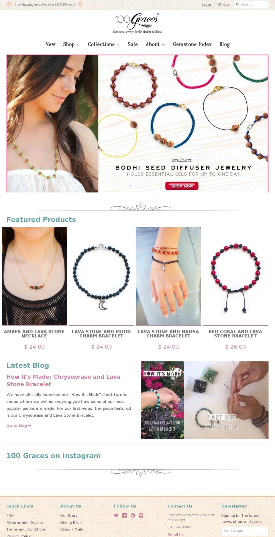 100graces.com shopify website screenshot