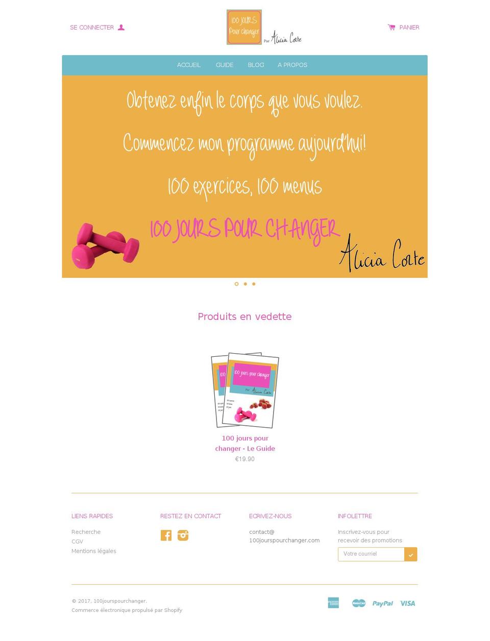 100jourspourchanger.com shopify website screenshot