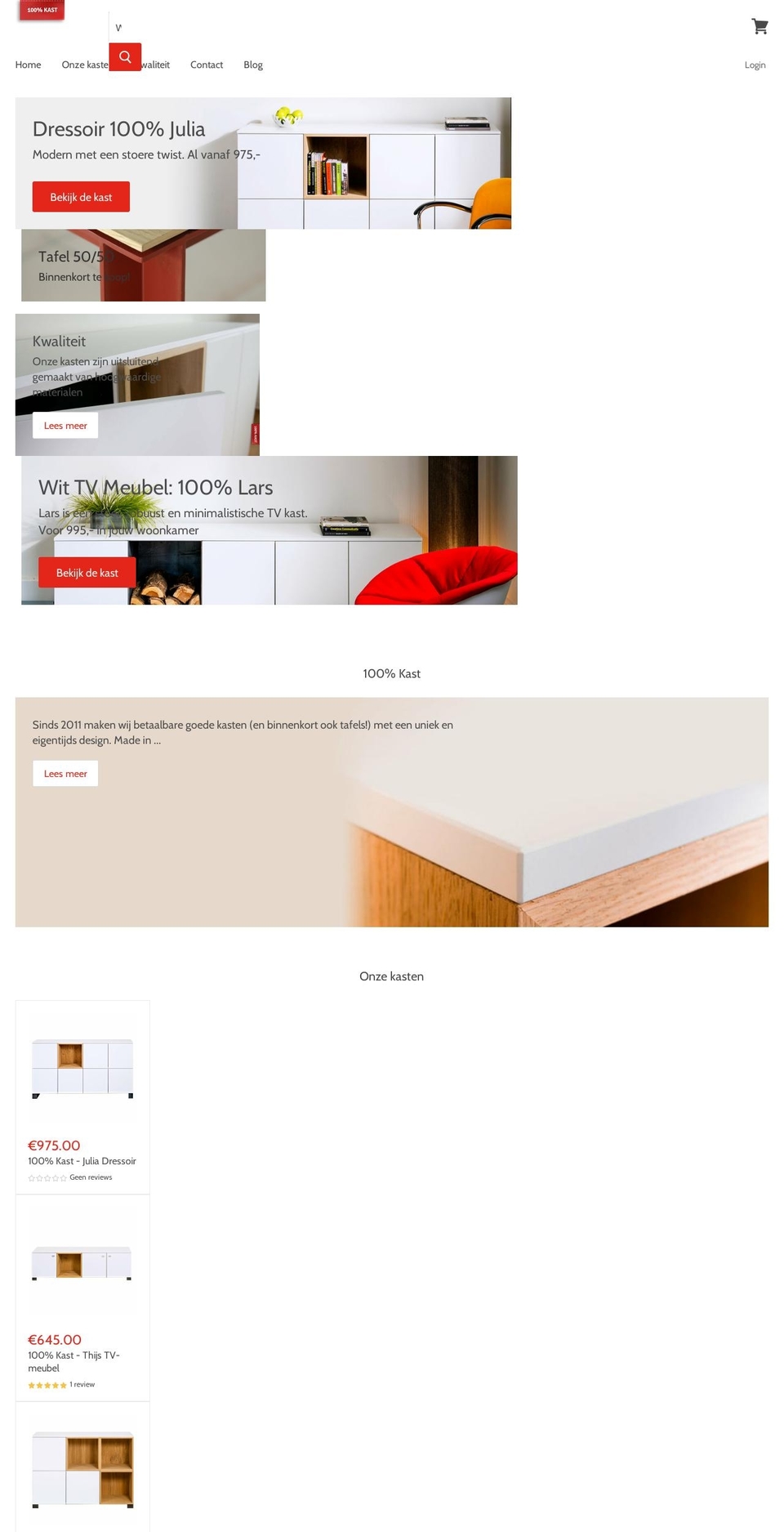 100kast.nl shopify website screenshot