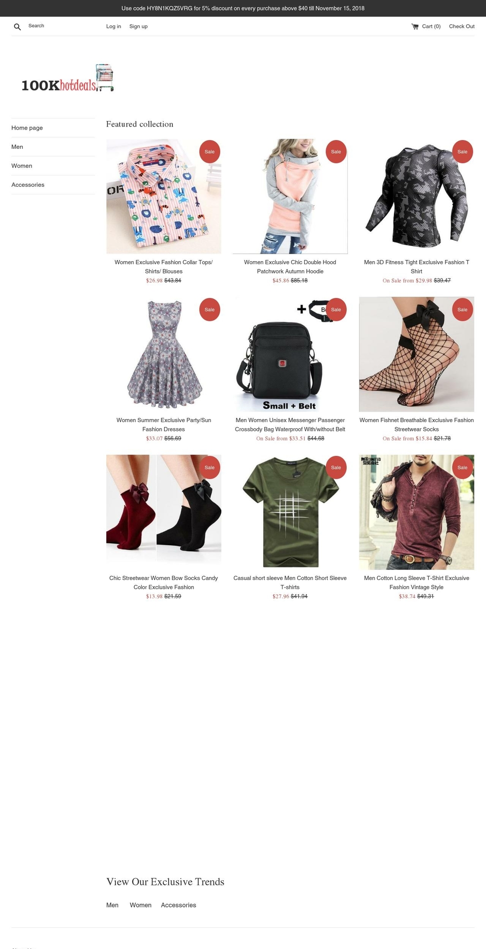 100khotdeals.com — Shopify storefront screenshot