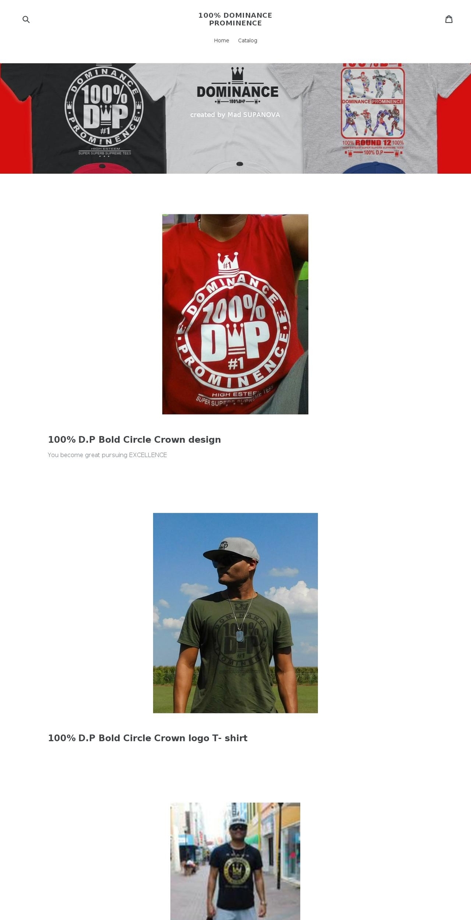 100percentdominanceprominence.com — Shopify storefront screenshot