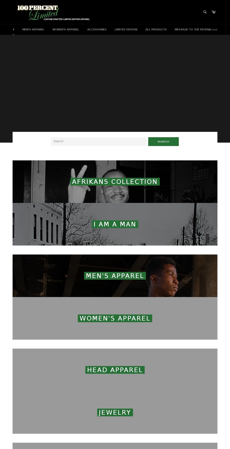 100percentlimited.com shopify website screenshot