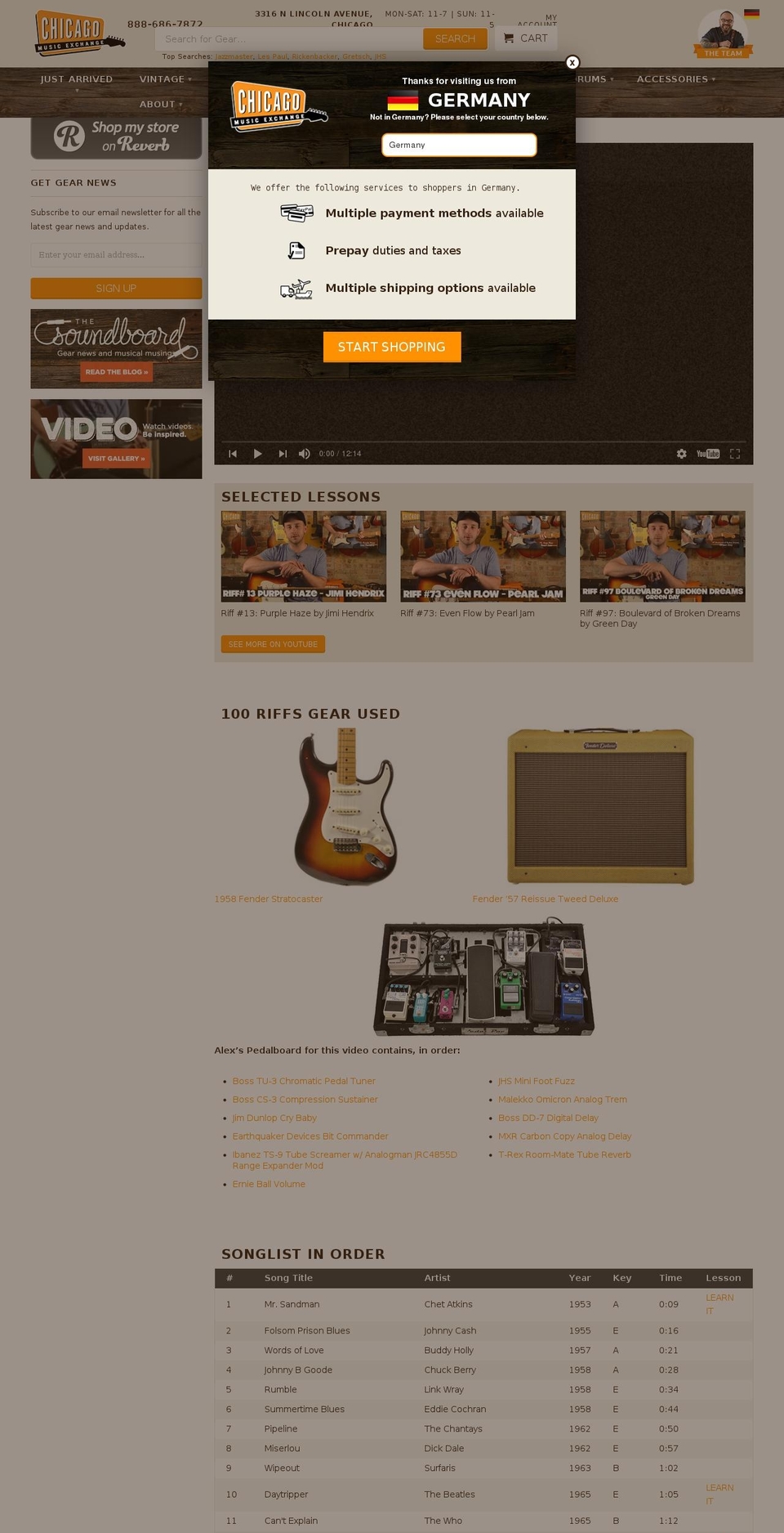 Chicago Music Exchange V6 (Bundling Capability) Shopify theme site example 100riffs.com