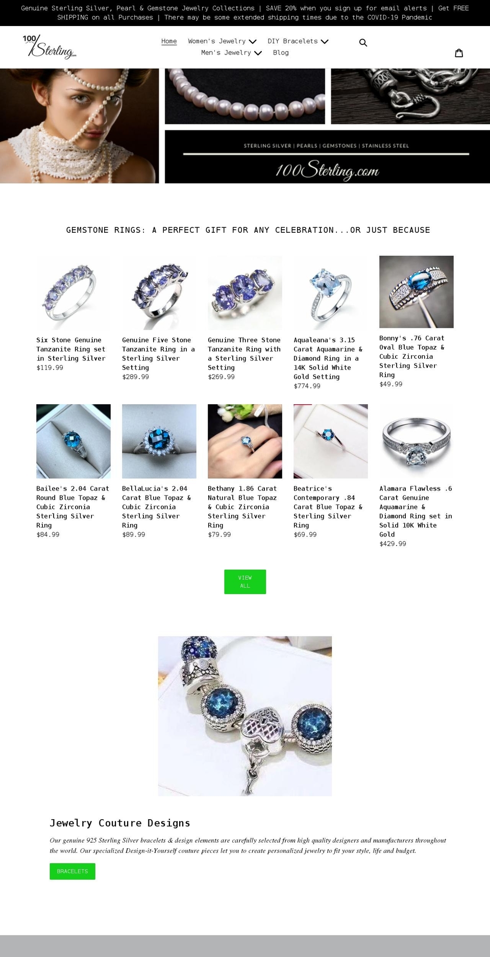 100sterling.com shopify website screenshot