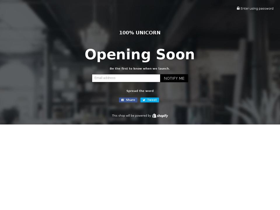 100unicorn.com shopify website screenshot