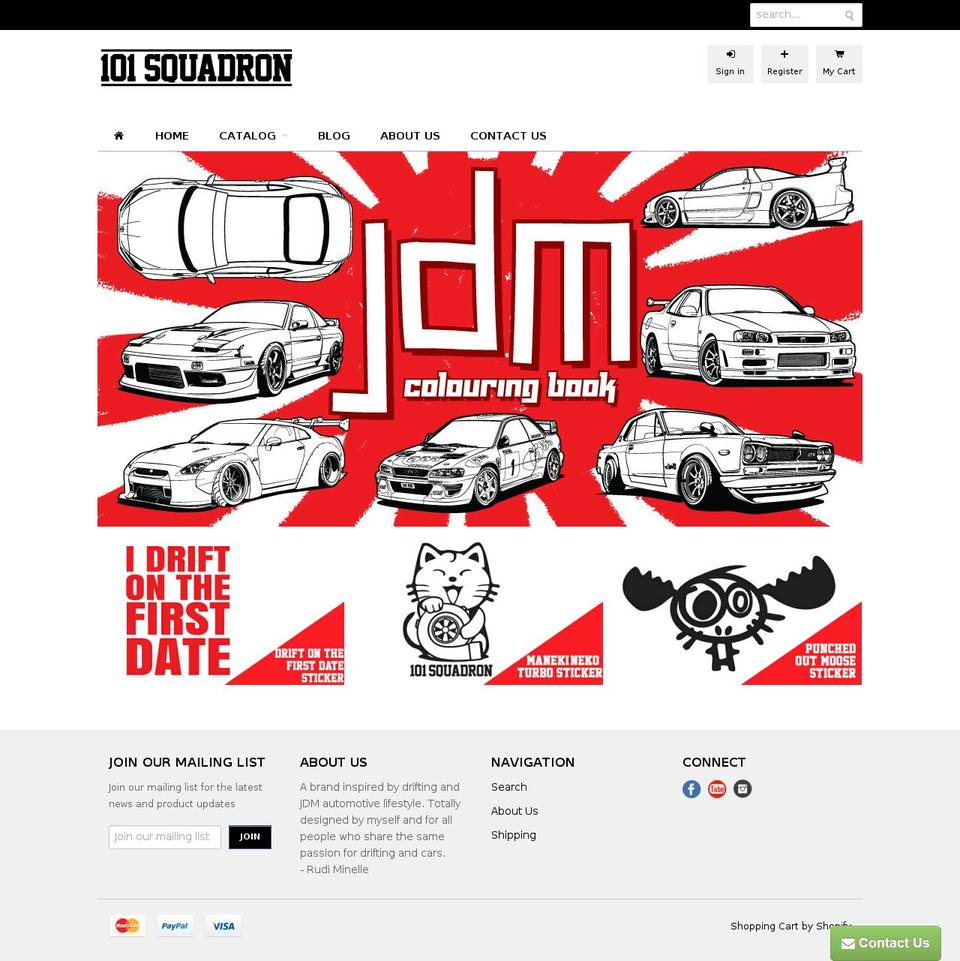 101-squadron.com shopify website screenshot
