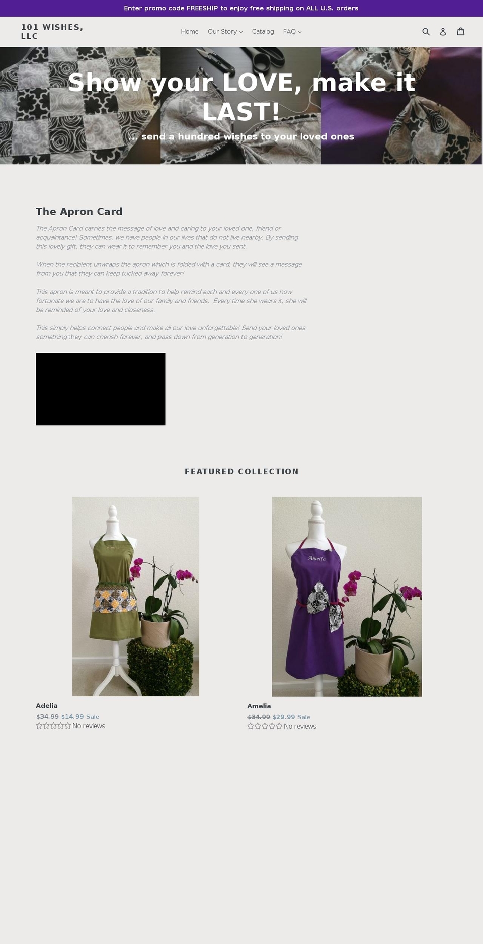 101-wishes.com — Shopify storefront screenshot
