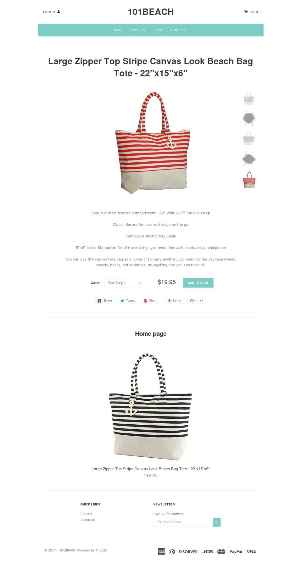 101beach.com shopify website screenshot