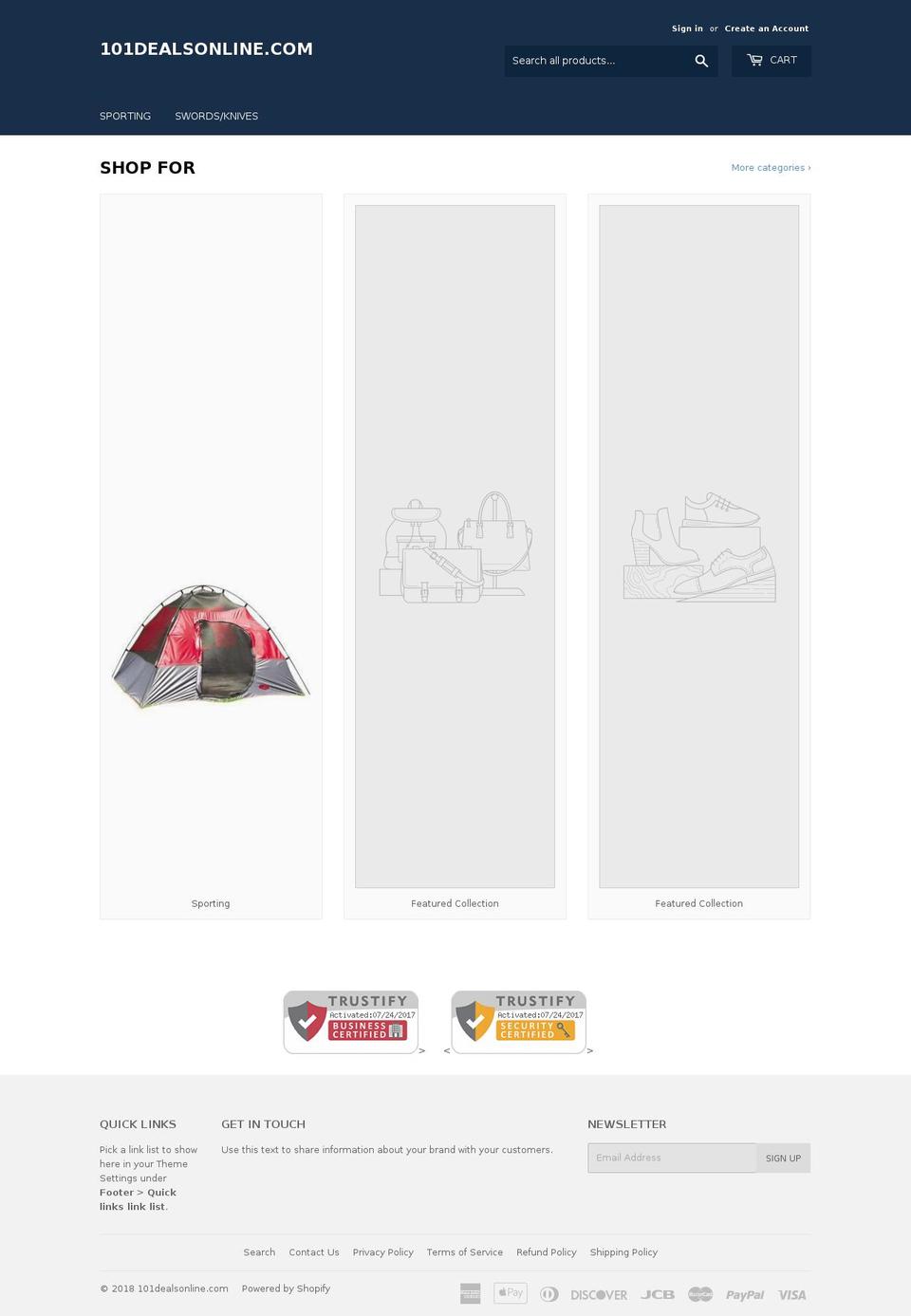 101dealsonline.com — Shopify storefront screenshot