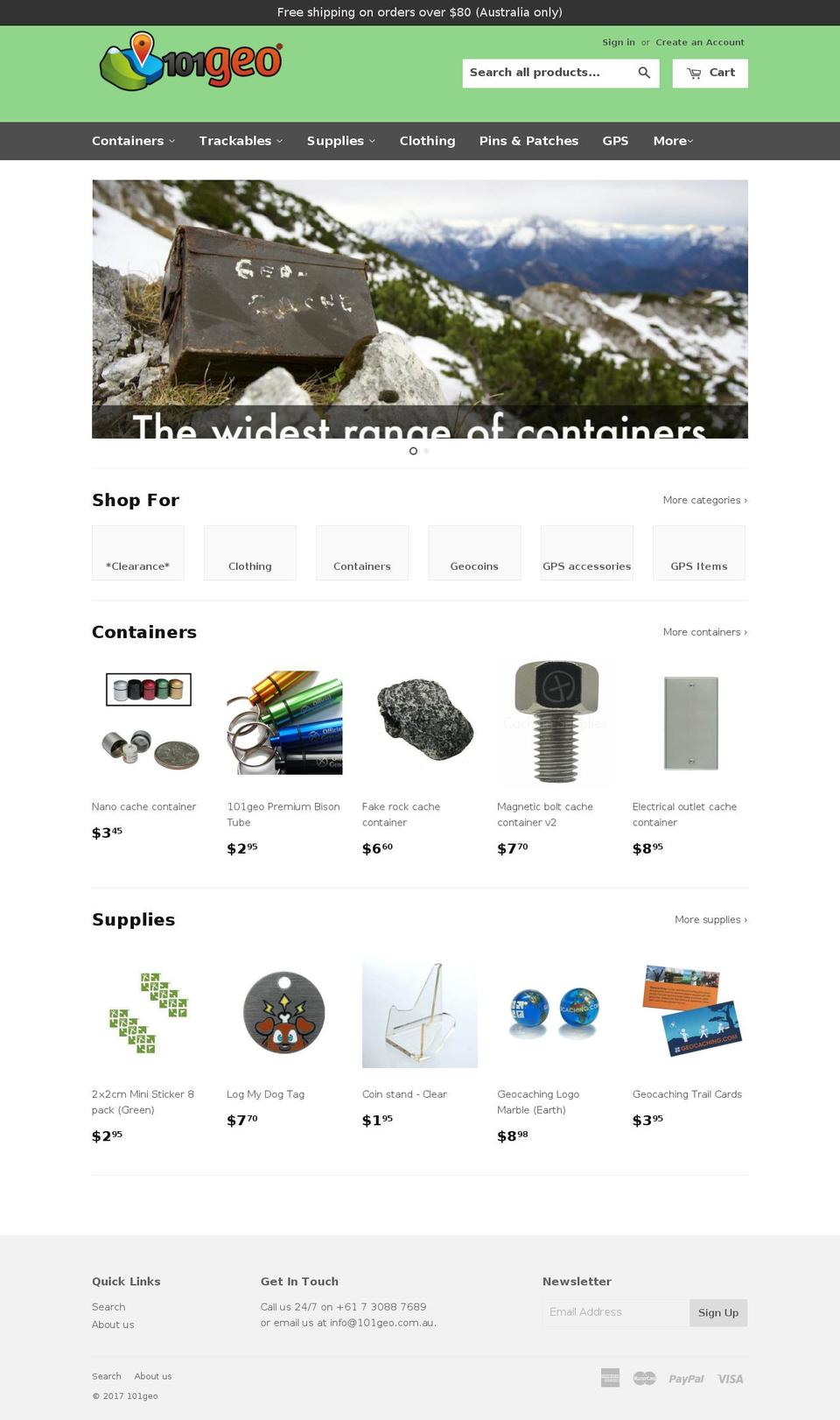 101geo.com shopify website screenshot