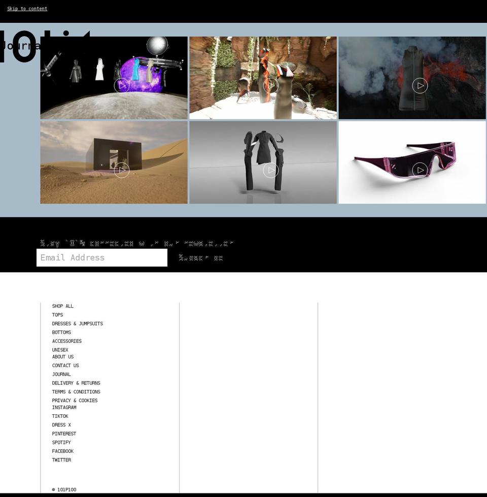 101p100.com shopify website screenshot