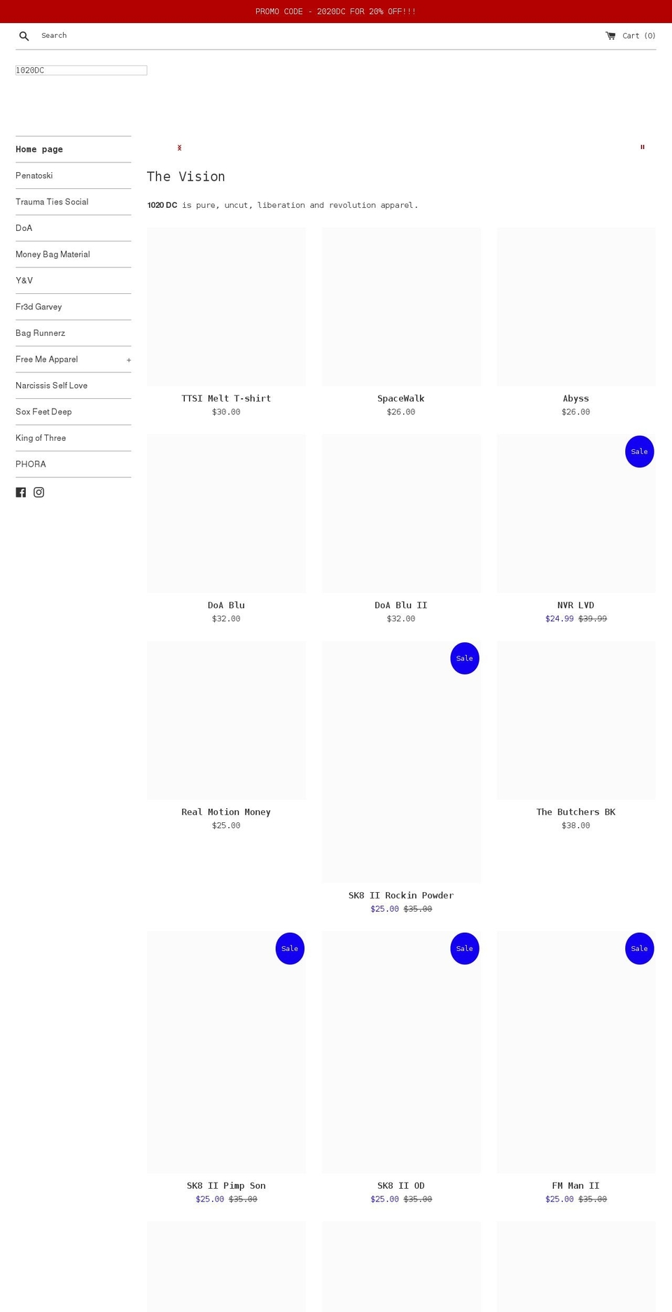 1020dc.com shopify website screenshot