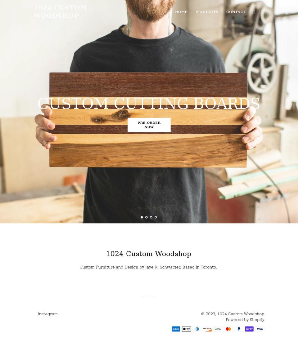 1024woodshop.com shopify website screenshot