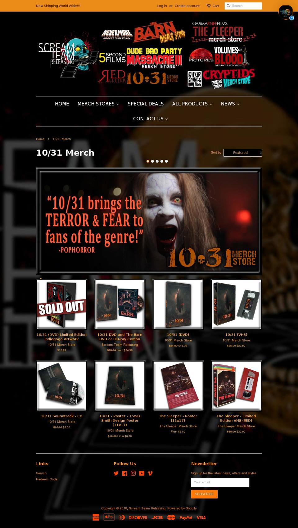 1031film.com — Shopify storefront screenshot