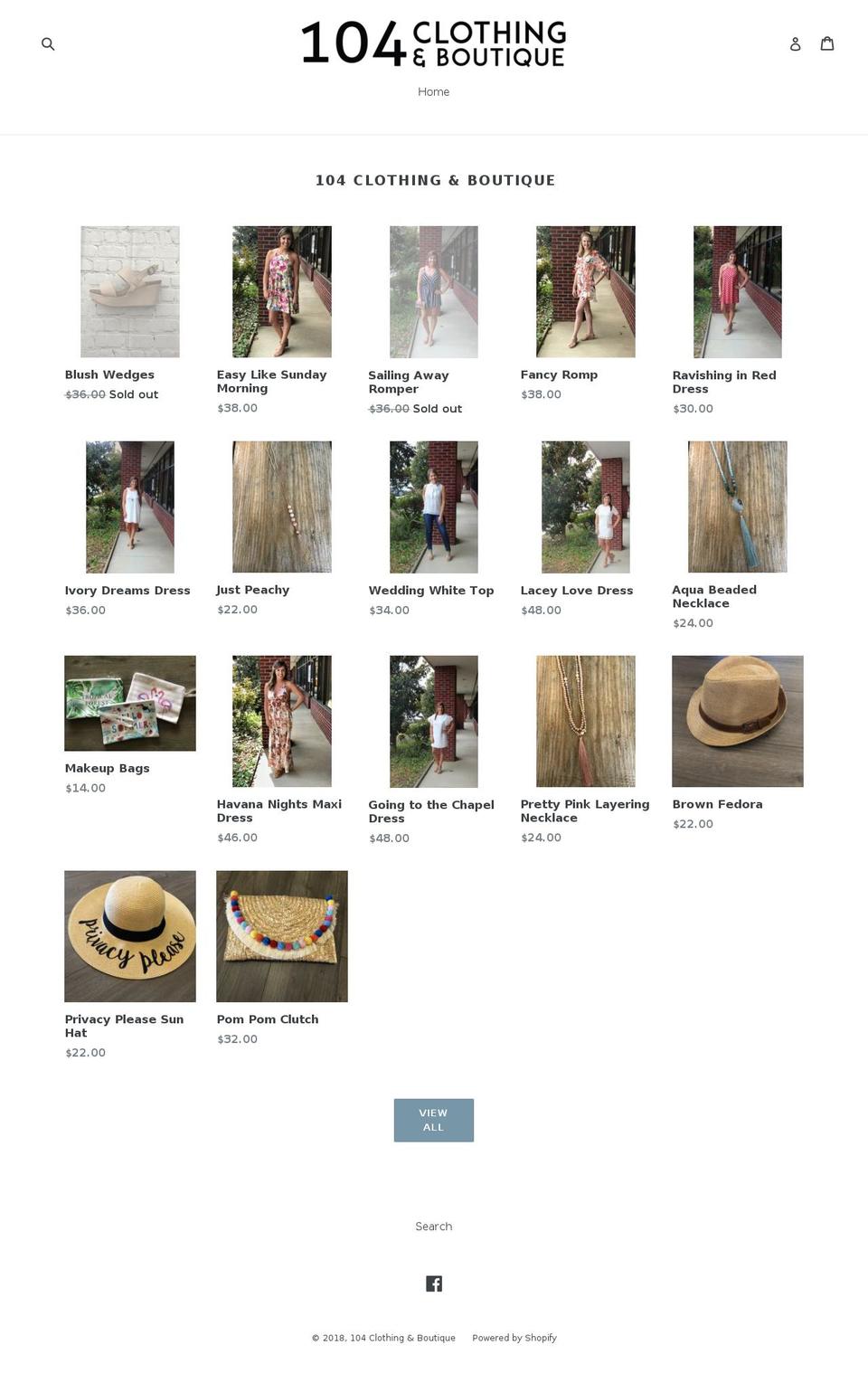 104clothingandboutique.com shopify website screenshot