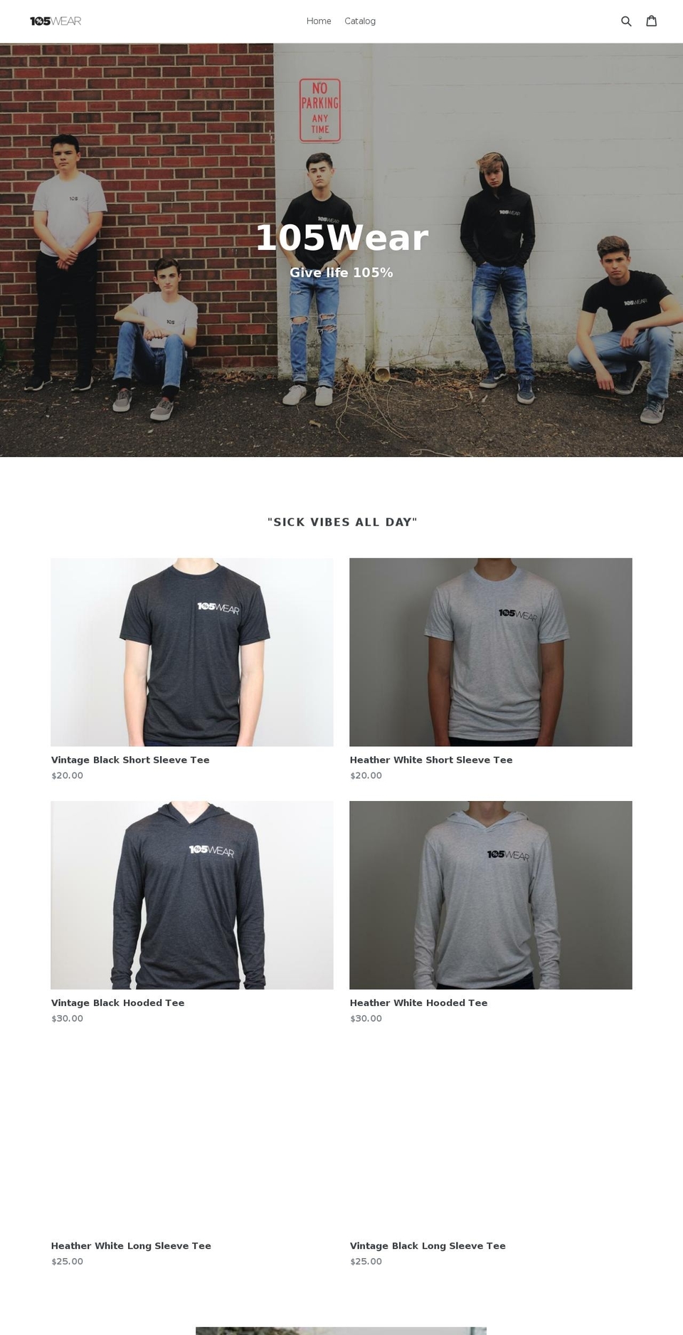 105wear.com — Shopify storefront screenshot