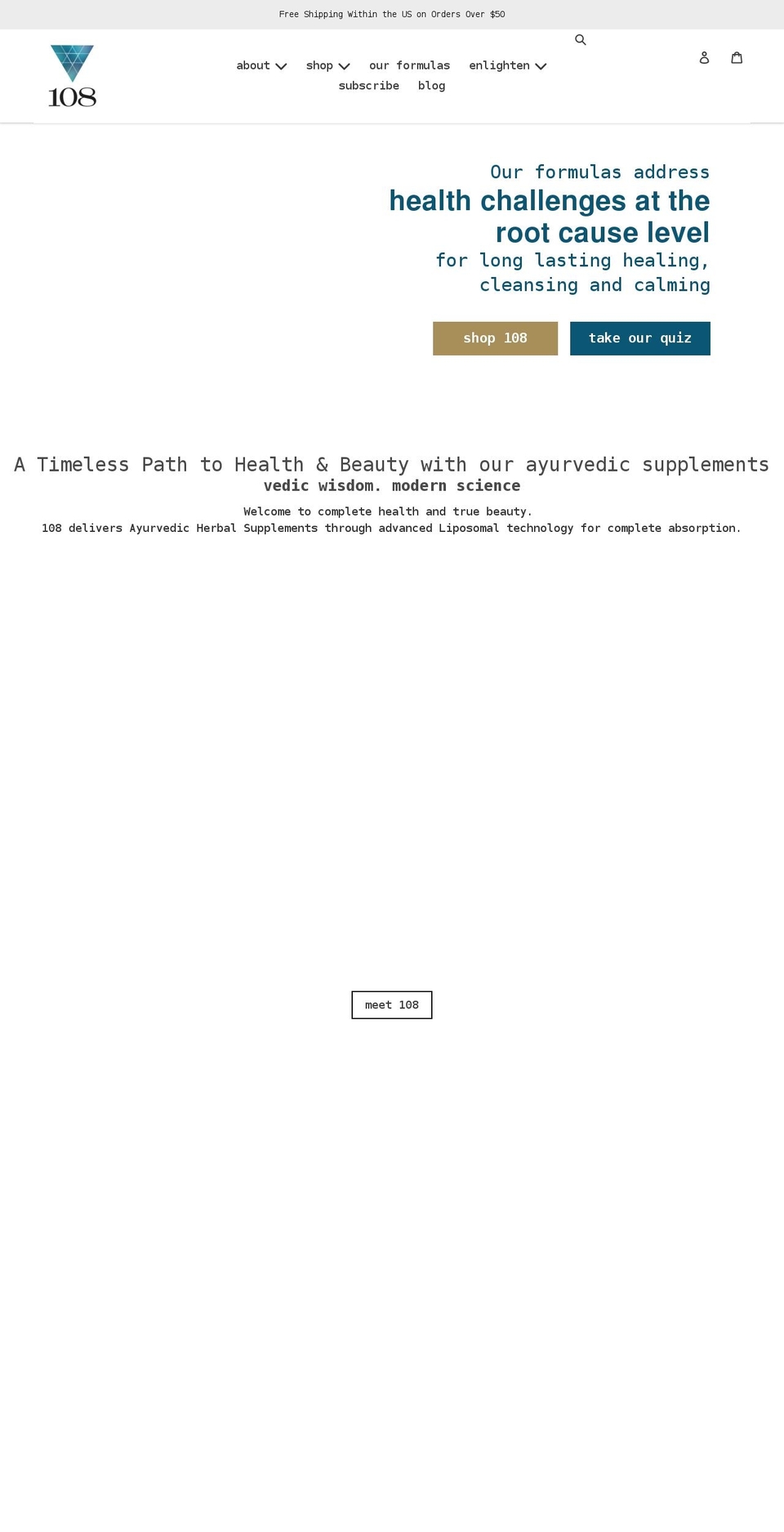 108.health shopify website screenshot