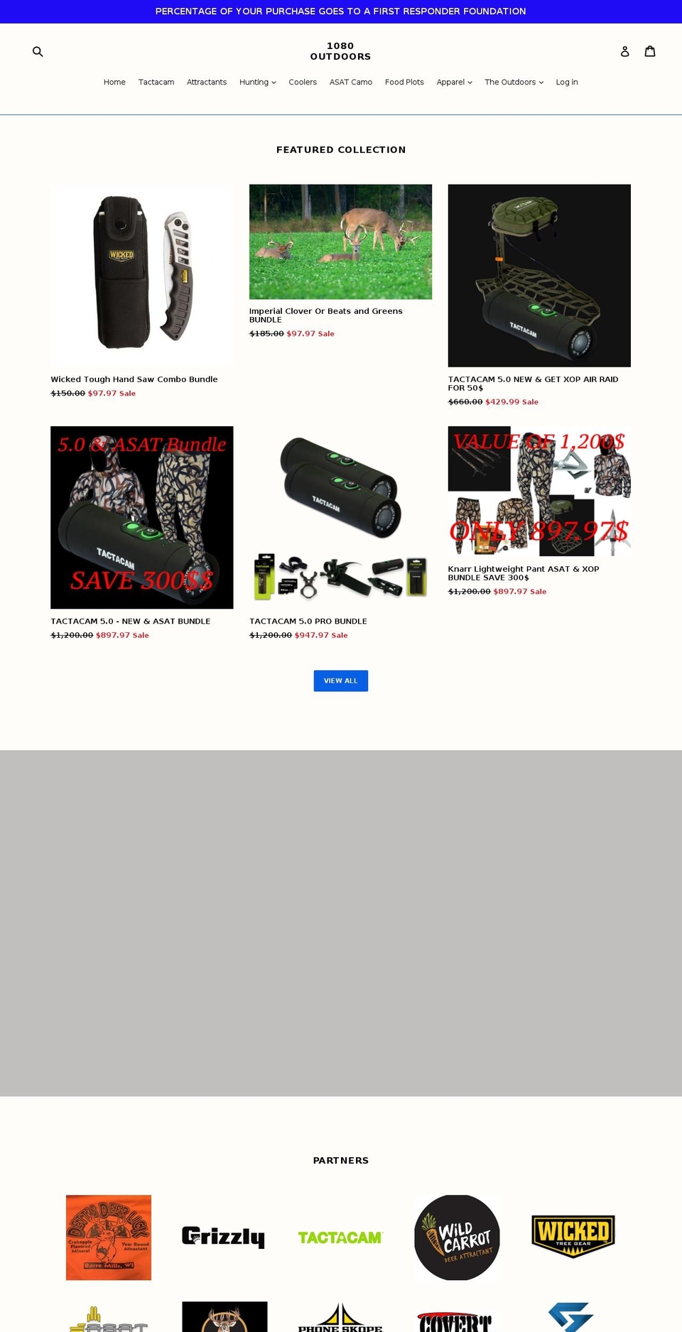 1080outdoors.com — Shopify storefront screenshot