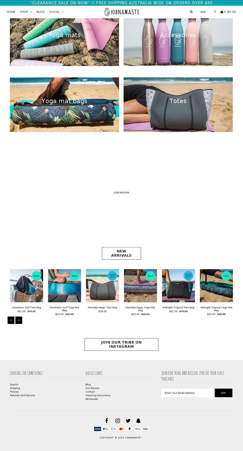 108namaste.com — Shopify storefront screenshot