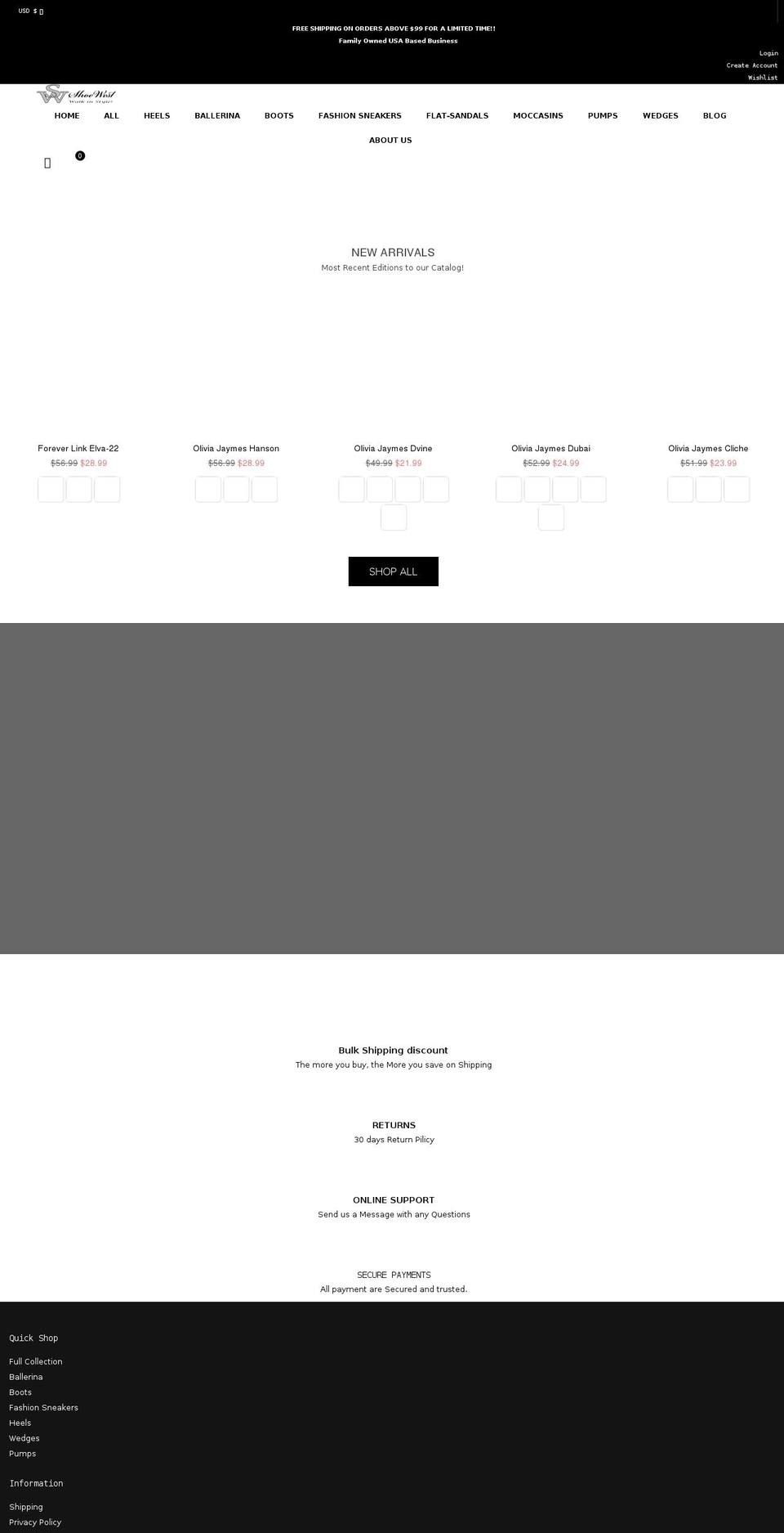 1099shoes.com — Shopify storefront screenshot
