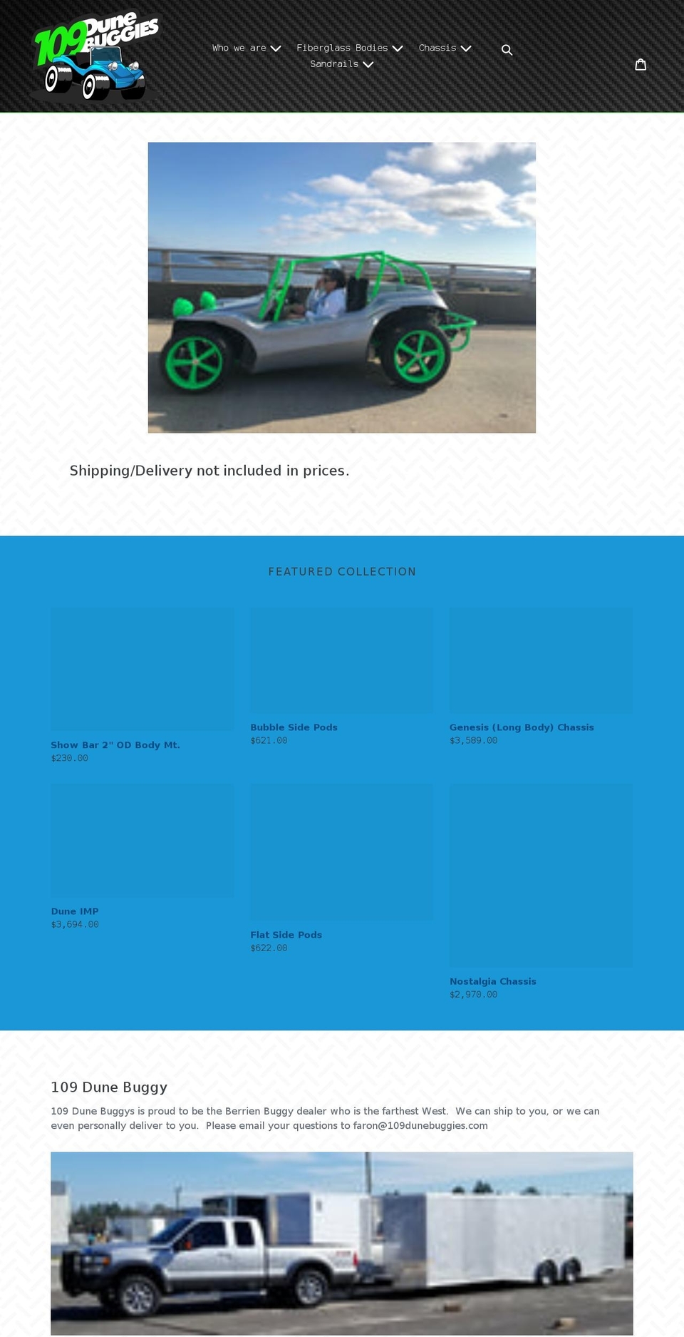 109dunebuggies.com shopify website screenshot