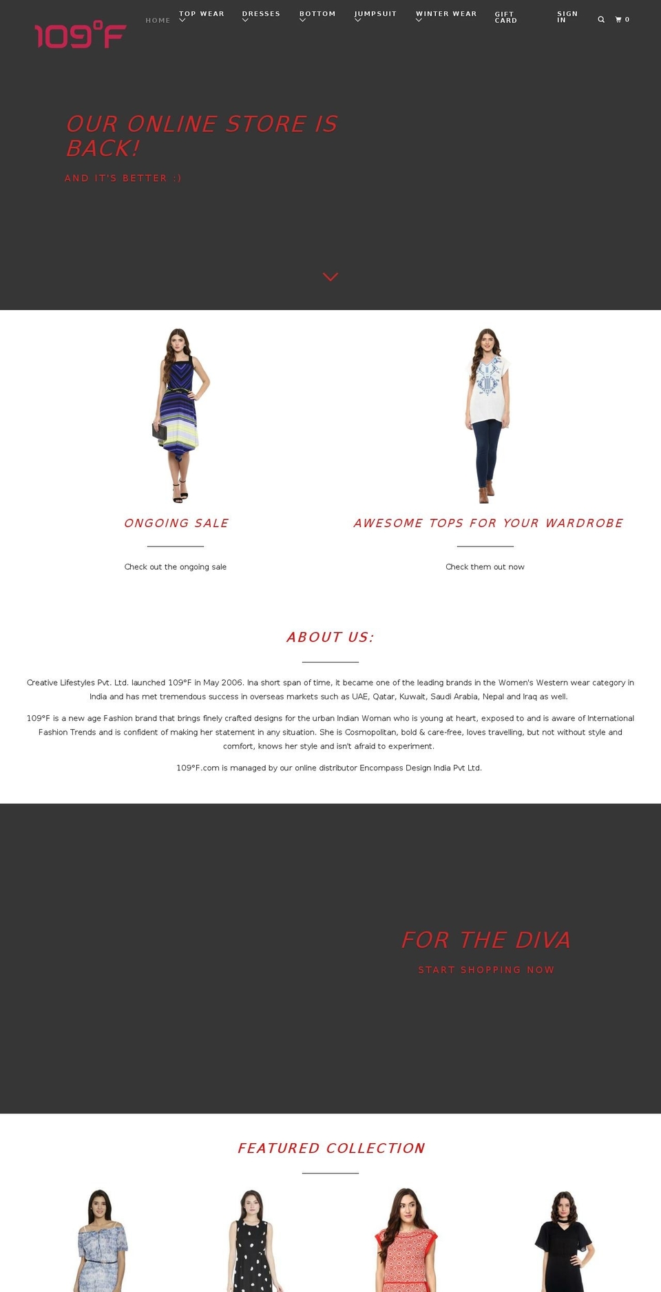 109f.com — Shopify storefront screenshot