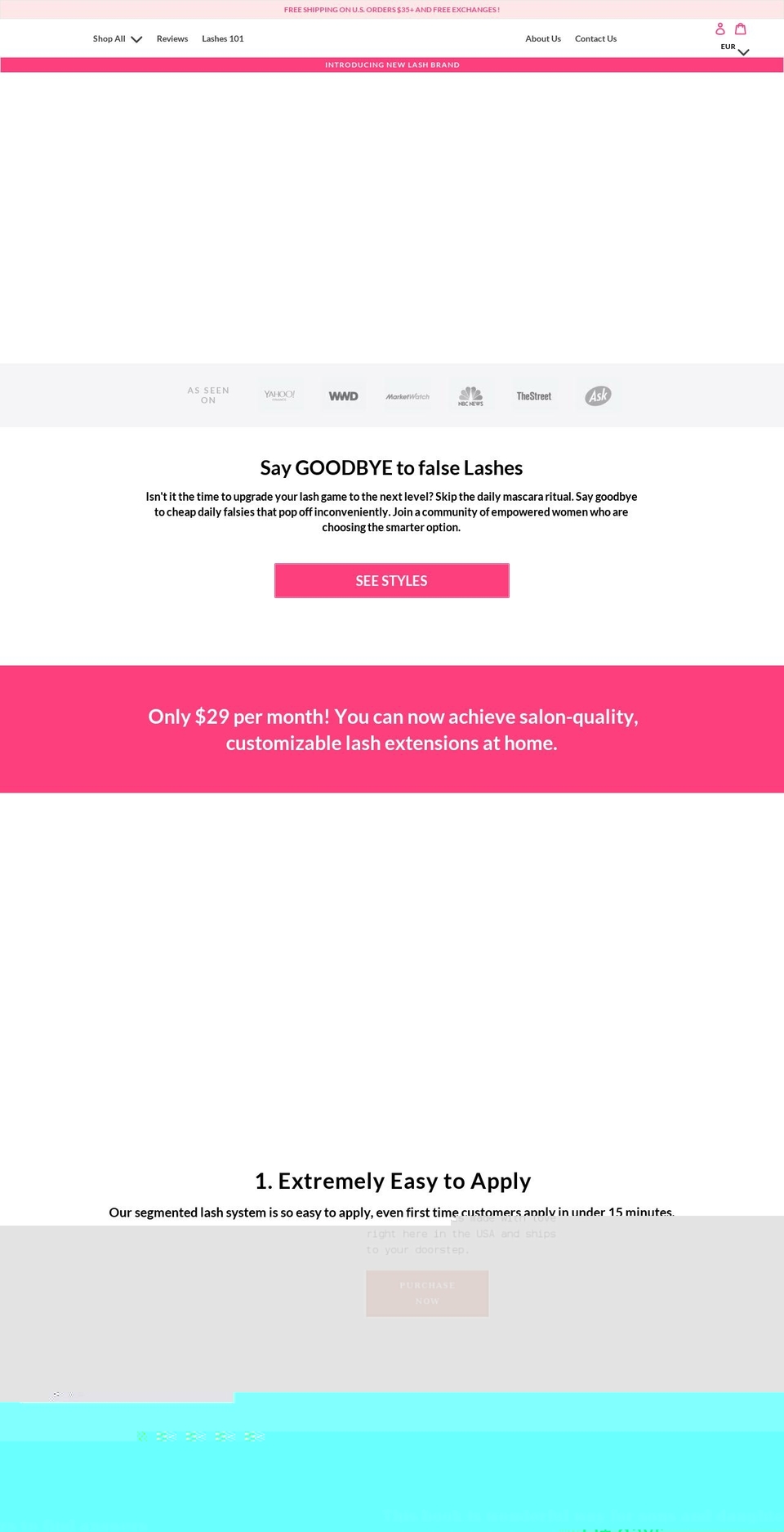 10daylashes.com shopify website screenshot