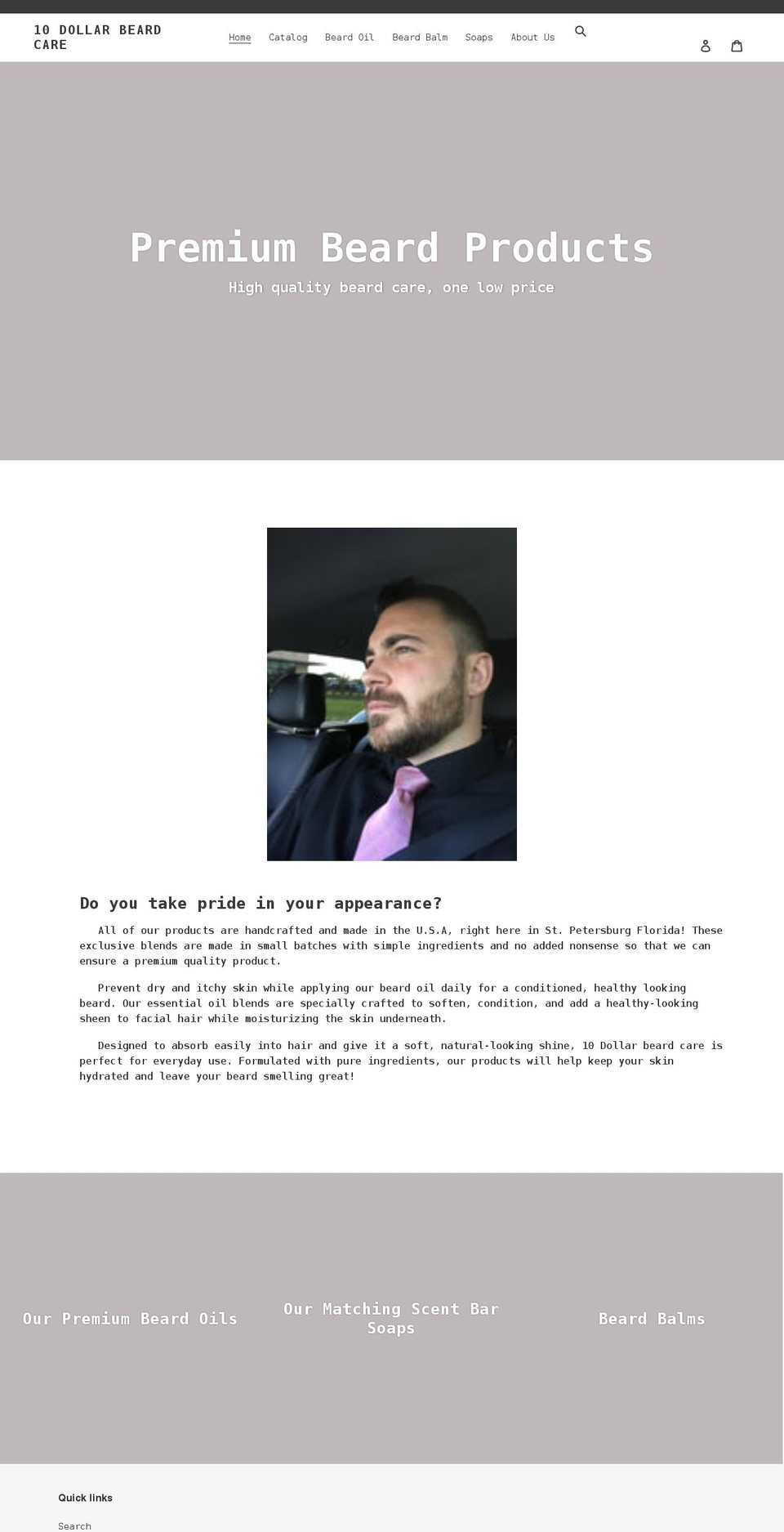 10dollarbeardcare.com shopify website screenshot