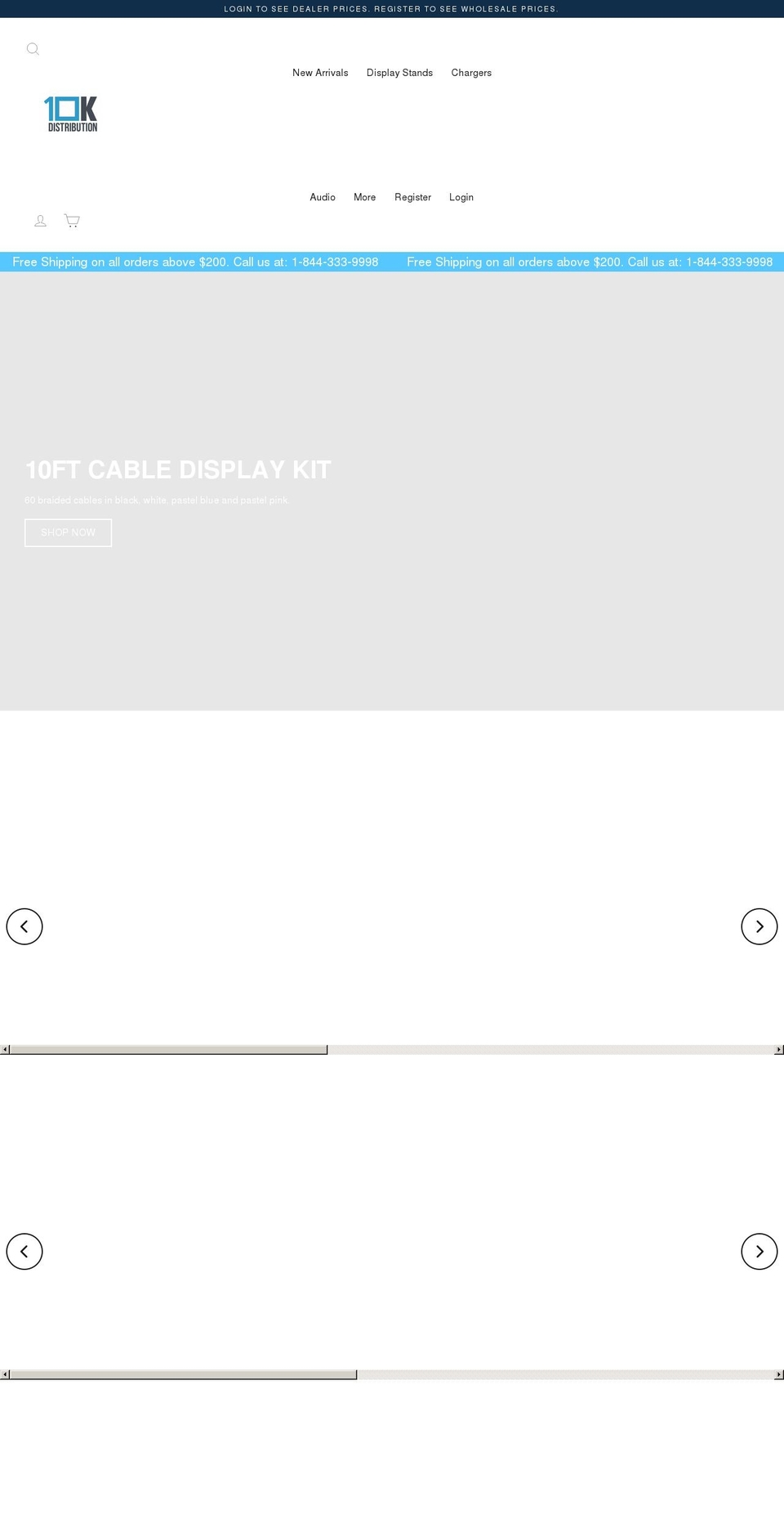 10kdistribution.com shopify website screenshot