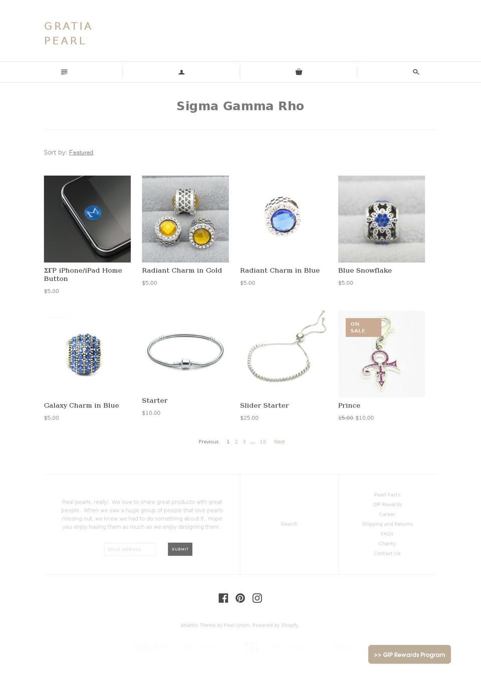 10pearls2rubies.com — Shopify storefront screenshot