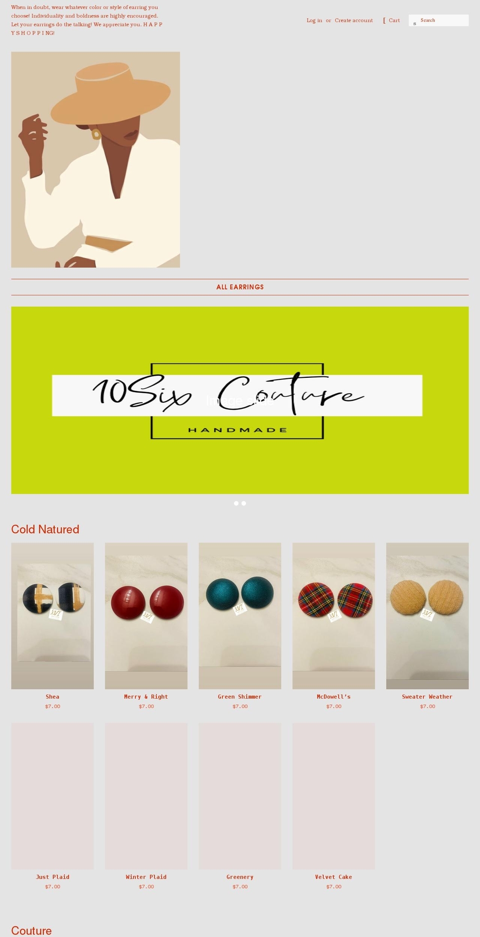 10sixcouture.com shopify website screenshot