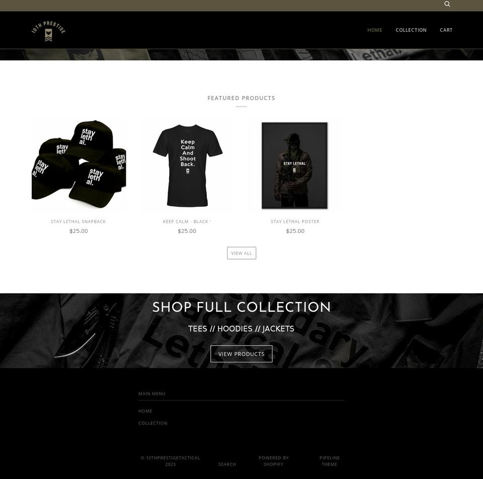10th-prestige.com shopify website screenshot