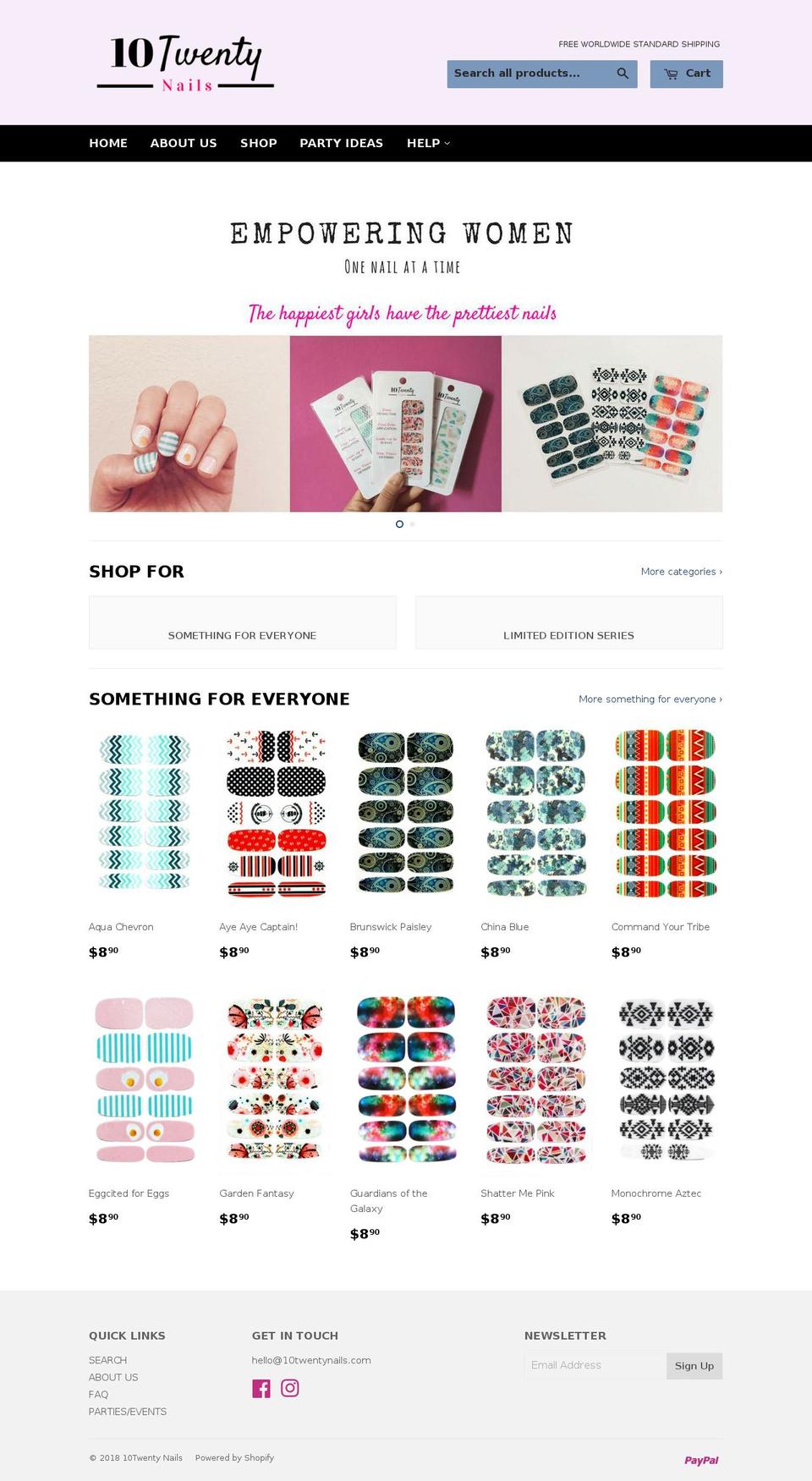 10twentynails.com shopify website screenshot