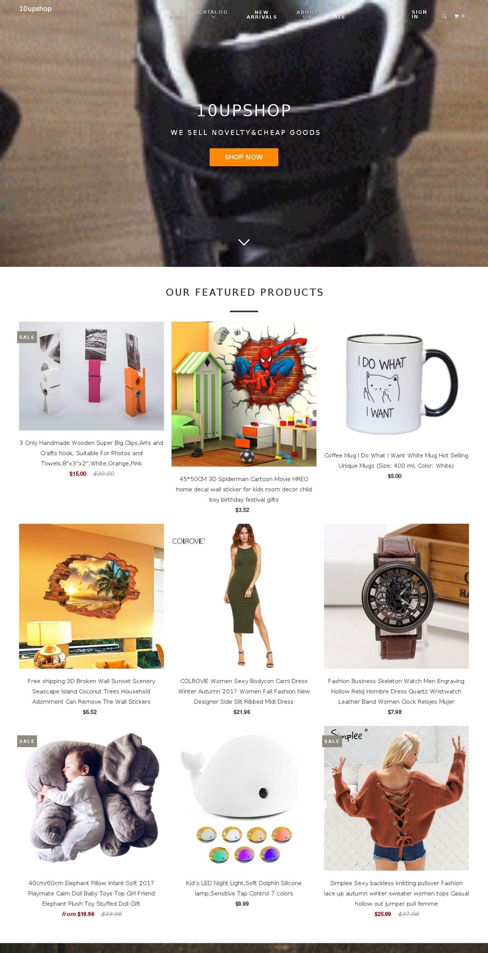 10upshop.com shopify website screenshot