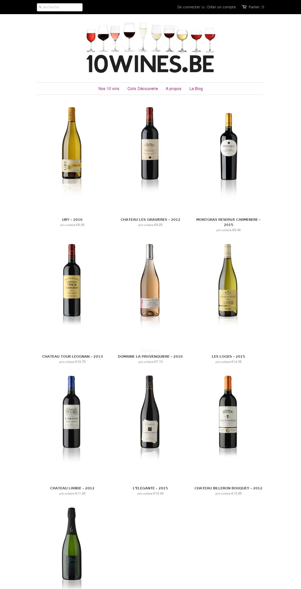 10wines.be shopify website screenshot