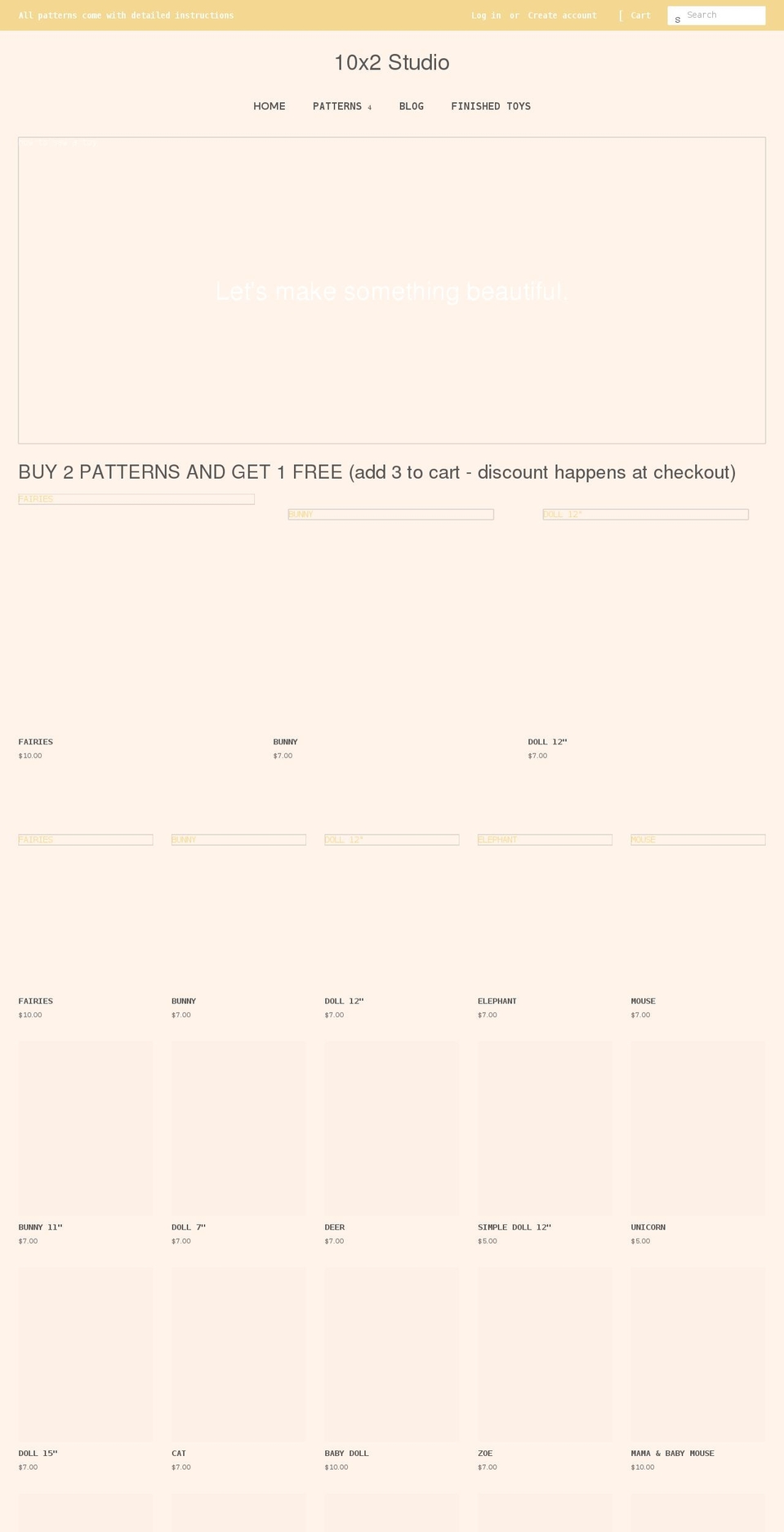 10x2studio.com shopify website screenshot