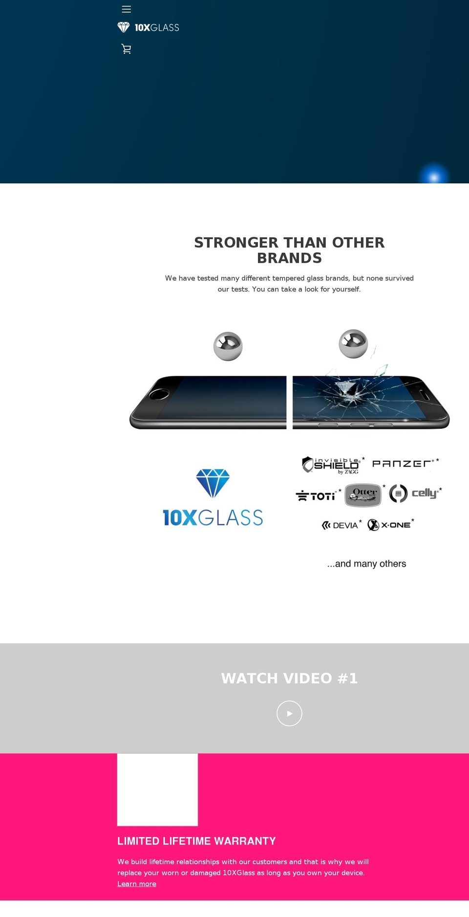 10xglass.com shopify website screenshot