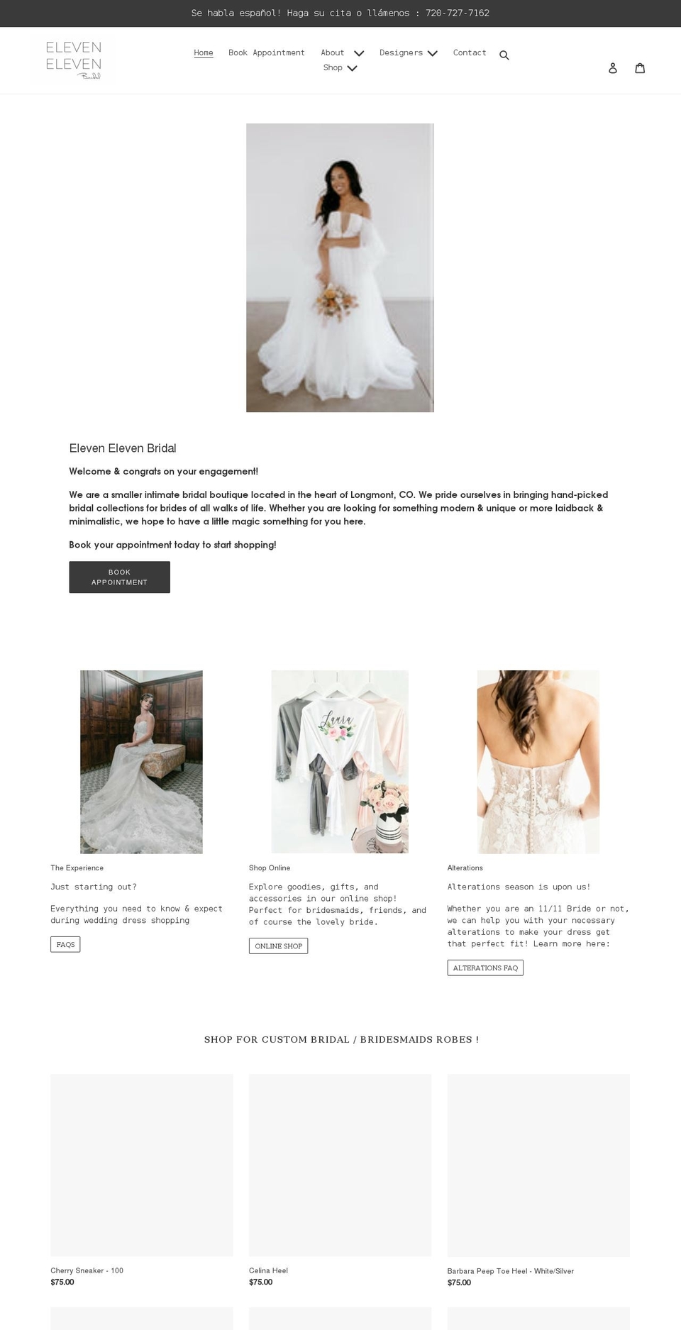 11-11bridal.com shopify website screenshot